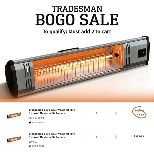 Tradesman 1500 Watt Weatherproof Infrared Heater with Remote